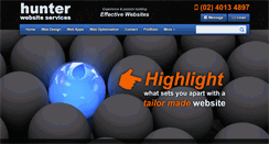 Desktop Screenshot of hunterwebs.com.au
