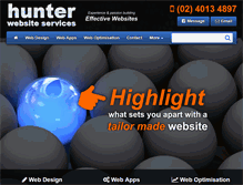 Tablet Screenshot of hunterwebs.com.au